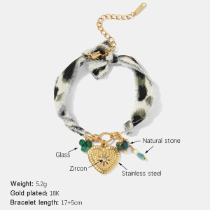 Bracelet À Breloques En Acier Inoxydable Étanche Couleur Or En Forme De Cœur h5 