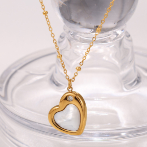 Colliers Pendentifs Daily Heart En Acier Inoxydable Étanche Couleur Or h5 Image5
