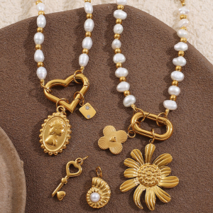 Colliers Pendentifs Diy En Acier Inoxydable, Perle Dorée, Étanches Et Fabriqués À Partir De Perles Par Daily Beads h5 Image3
