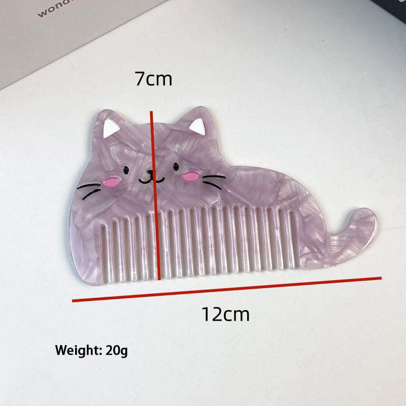 Brosse À Cheveux En Acétate En Forme De Chat Mignon (1 Pièce) Image3