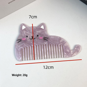 Brosse À Cheveux En Acétate En Forme De Chat Mignon (1 Pièce) h5 Image3