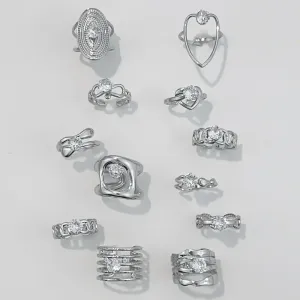Bague En Acier Inoxydable Étanche Avec Pierre Précieuse En Zircon (1 Pièce) h5 Image2