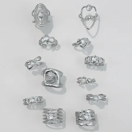 Bague en acier inoxydable étanche avec pierre précieuse en zircon (1 pièce) 2