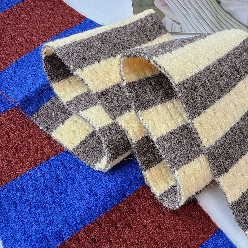 Écharpe Tricotée À Rayures Colorées, 1 Pièce Image6