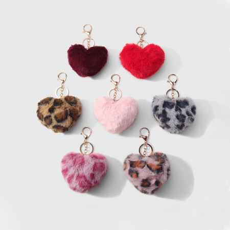 Porte-Clés En Peluche En Forme De Cœur (1 Pièce)