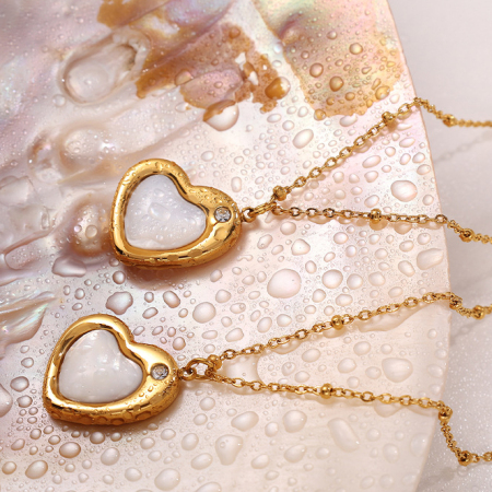 Colliers pendentifs Daily Heart en acier inoxydable étanche couleur or 2