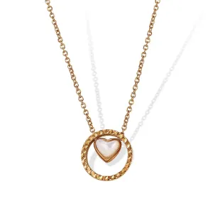 Colliers Avec Pendentif Cœur En Acier Inoxydable Étanche Couleur Or h5