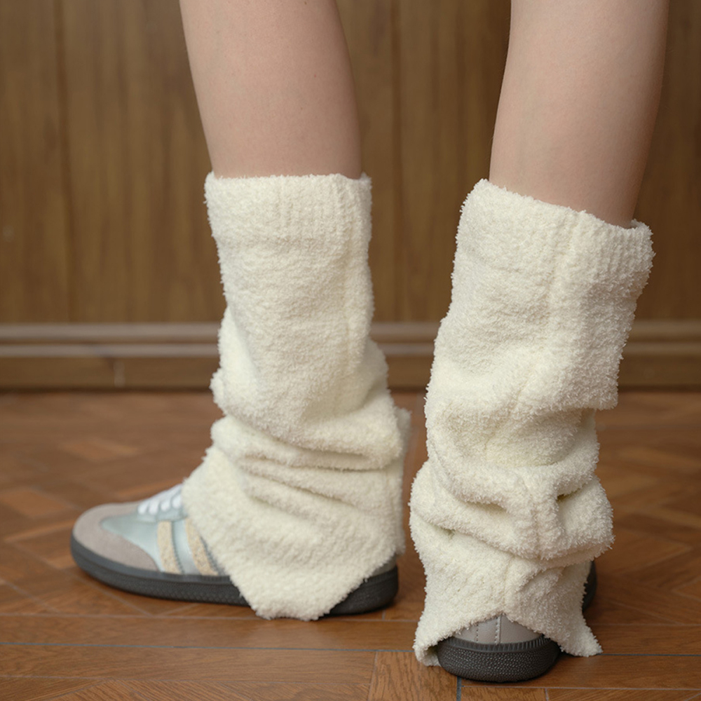 1 Paire De Jambières Tricotées De Couleur Unie Image4