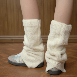 1 Paire De Jambières Tricotées De Couleur Unie h5 Image4