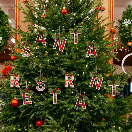Pendentif lettre pour sapin de Noël à faire soi-même, 1 pièce