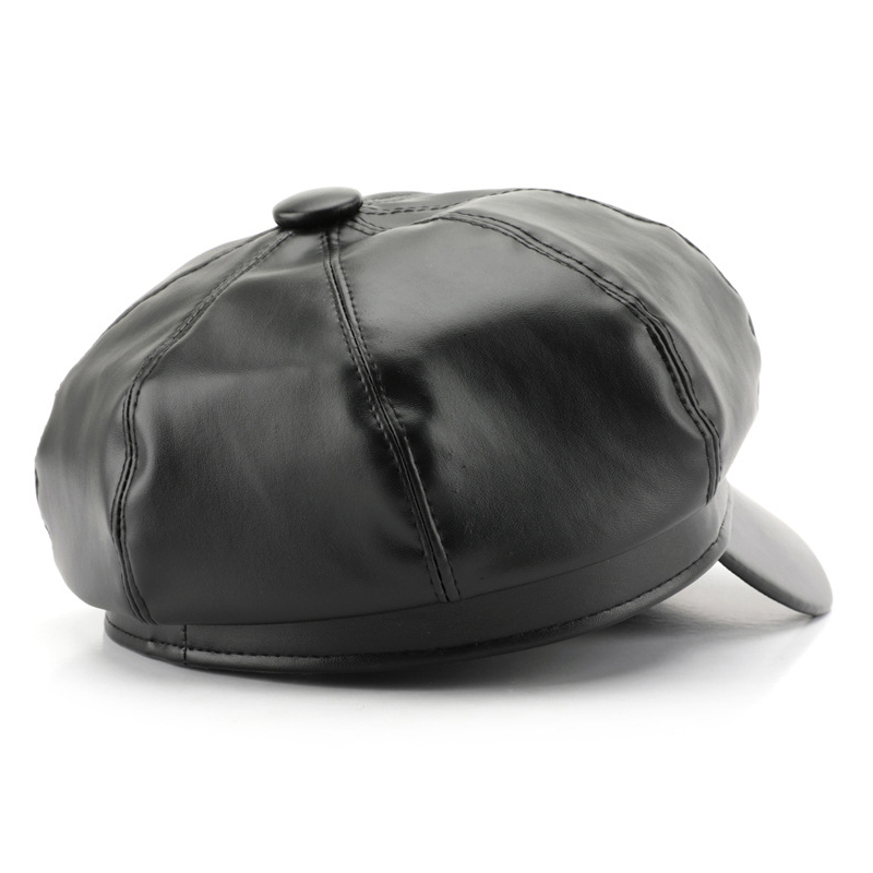 Béret Élégant En Pu De Couleur Unie, 1 Pièce Image5