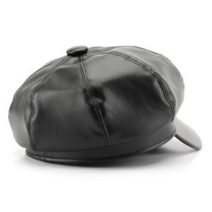 Béret Élégant En Pu De Couleur Unie, 1 Pièce h5 Image5