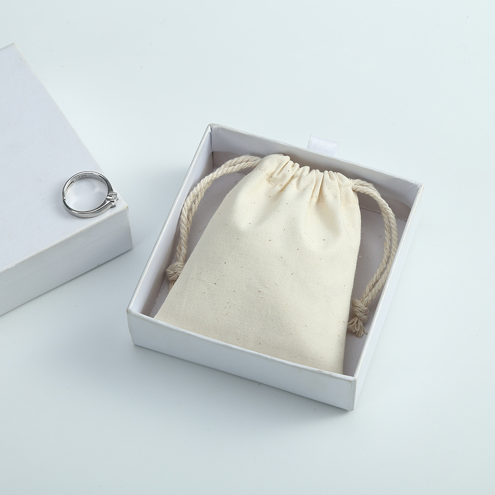 1 Pochette À Bijoux En Coton Avec Cordon De Serrage Image3