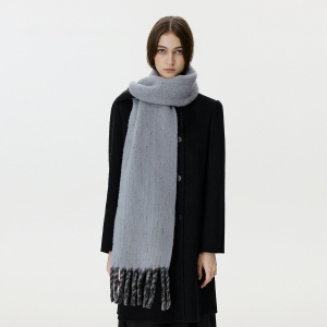 Écharpe D'Hiver À Pompons En Laine Et Polyester, 1 Pièce, À Blocs De Couleurs h5 Image2