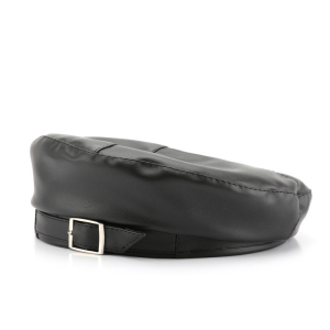 Béret Rétro Élégant En Pu De Couleur Unie, 1 Pièce h5