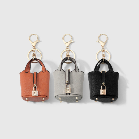 Pochette pour casque audio en cuir patchwork (1 pièce) - Porte-clés pour sac femme 2