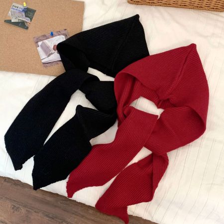Poncho à capuche en maille (1 pièce) - Cape châle unie