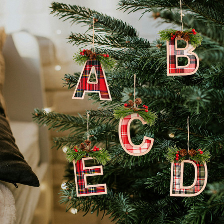 Pendentif lettre pour sapin de Noël à faire soi-même, 1 pièce 2