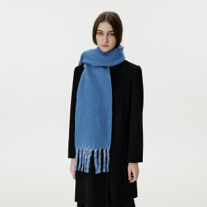 Écharpe D'Hiver À Pompons En Laine Et Polyester, 1 Pièce, À Blocs De Couleurs h5 Image3