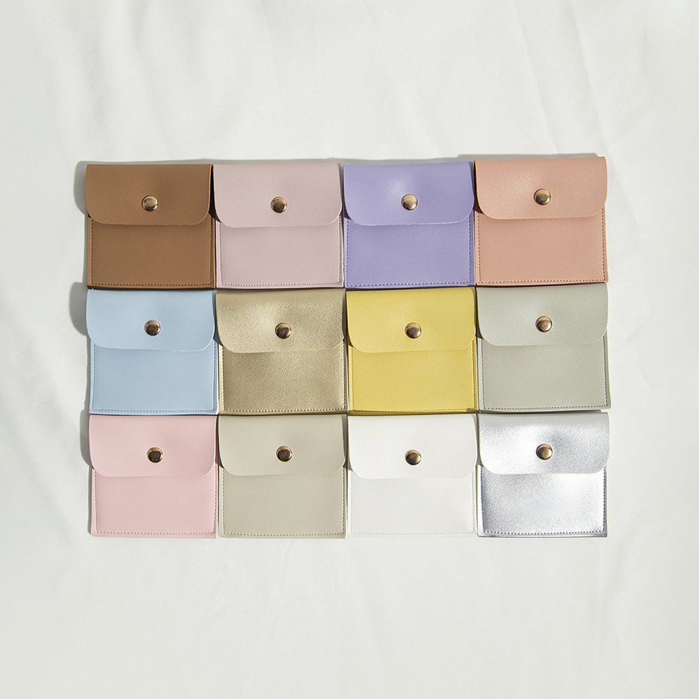 Pochette À Bijoux Souple En Pu De Couleur Unie Avec Couvercle À Rabat (1 Pièce) Image2