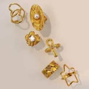 Bague Pendentif Croix Et Cœur En Acier Inoxydable Étanche Couleur Or Avec Zircon. h5 Image2