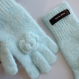1 Paire De Gants Élégants En Tricot De Rayonne Et De Laine De Couleur Unie Rose h5 Image3