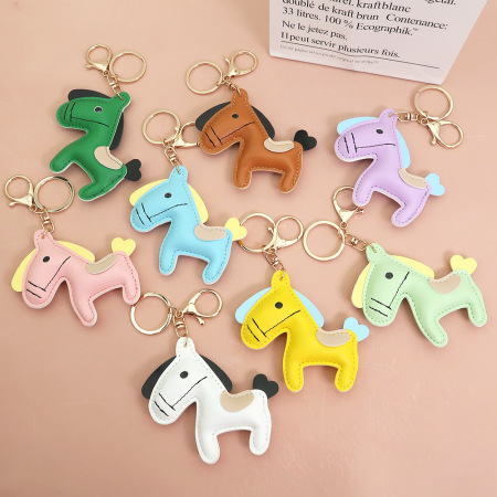 1 Porte-Clés Cheval Mignon En Pu