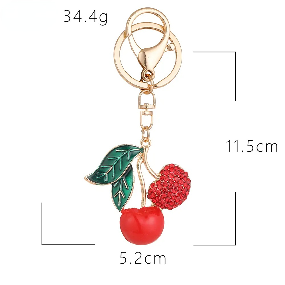 Porte-Clés Simple Series Sweet Fruit En Alliage Et Strass Image2