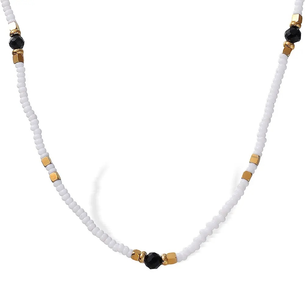 Colliers En Acier Inoxydable Avec Perles 