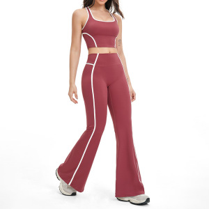 Pantalon Long De Sport Haut De Gamme Décontracté À Rayures Blanches Contrastées Et Près Du Corps h5 Image4