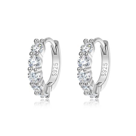 Boucles d'oreilles en moissanite plaquées platine S925, collection élégante « Luxurious Series Elegant Circle » pour femmes