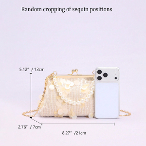 Sac À Oreiller Femme En Pvc Uni À Sequins Style Soirée h5 