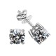 couleur argent/0.30 ct moissanite*2 