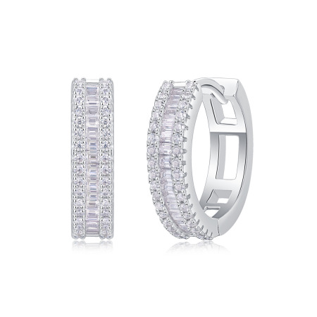 Boucles d'oreilles en moissanite S925 pour femmes, collection Classique Cercle Luxueux