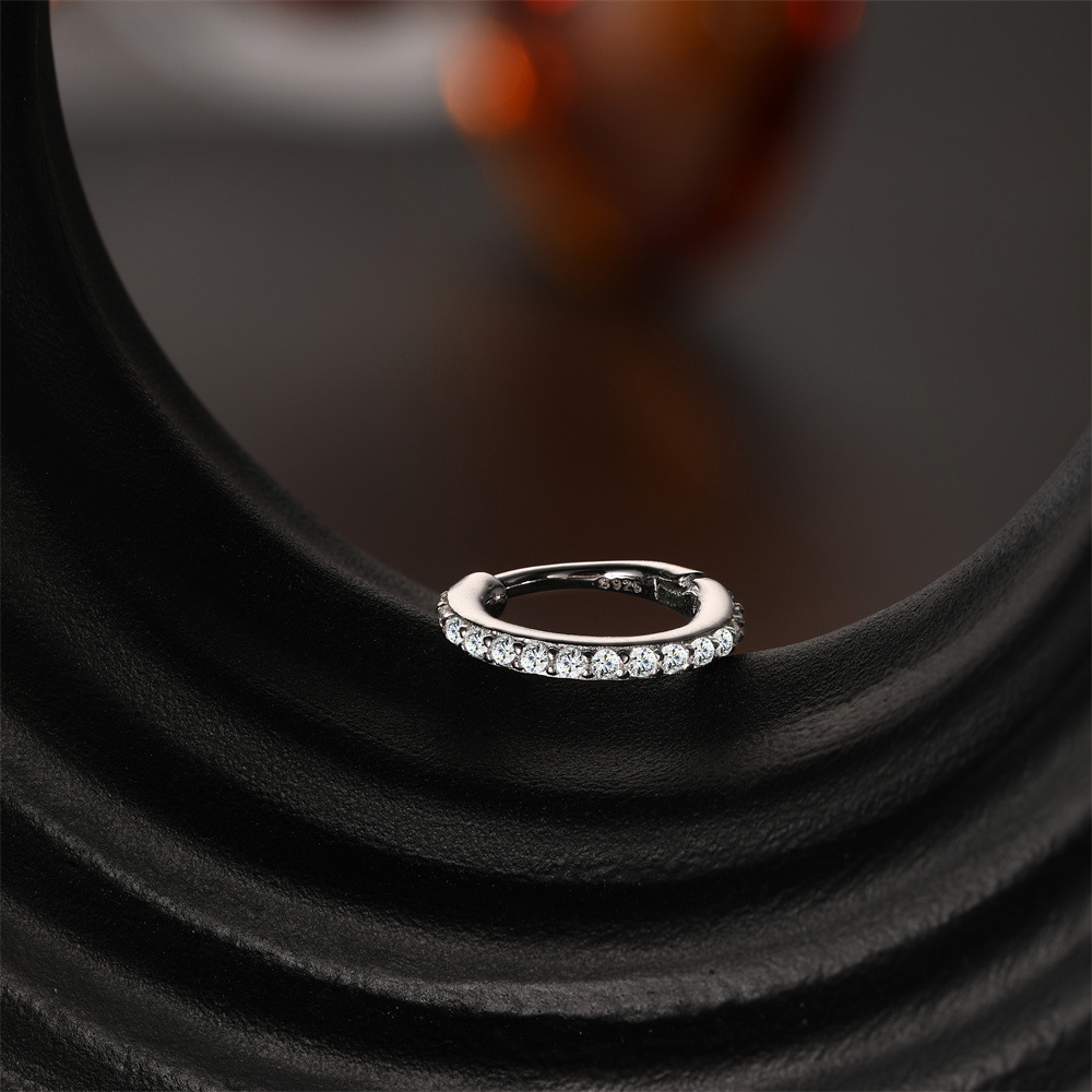 Boucles D'Oreilles Pour Femmes En Moissanite Plaquée Platine S925, Forme Goutte Simple Rétro, Cercle Et Rectangle. h5Image4