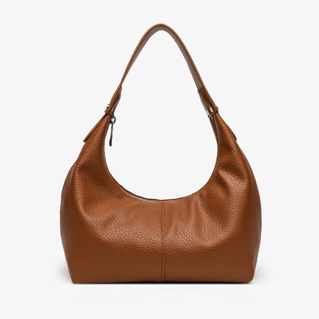 Sacoche de bras pour femme en PU uni froncé de style minimaliste