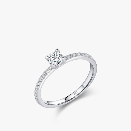 Bagues pour femmes en moissanite S925 plaqué rhodium, forme géométrique simple et luxueuse