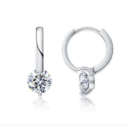 Boucles d'oreilles pour femmes en moissanite S925 couleur or, modèle simple à pampille goutte d'eau, collection Luxious Series