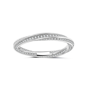 Bagues Pour Femmes En Moissanite Plaquée Platine S925, Collection Simple Series Elegant Twist Circle h5 