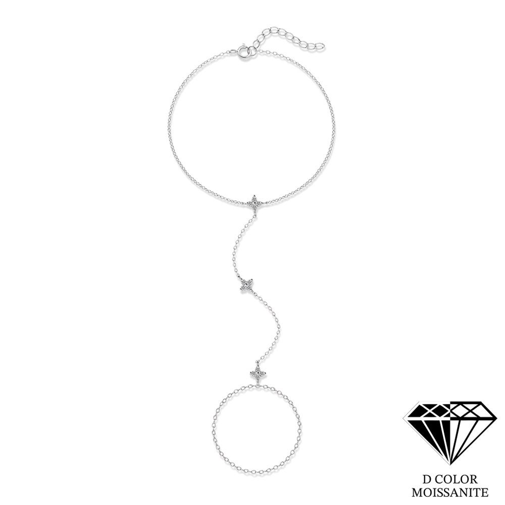 Bracelets Élégants Pour Femmes En Argent Sterling 925 Plaqué Platine Avec Moissanite Couleur Étoile Image2