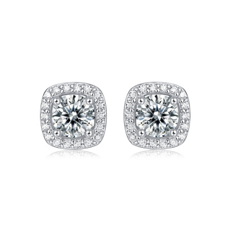 Boucles d'oreilles pour femmes en moissanite S925, luxueuses et simples, en forme d'étoile, de cercle ou de rectangle.