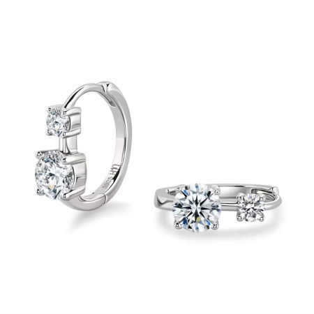 Boucles d'oreilles pour femme en moissanite S925 couleur or, style rétro simple et luxueux