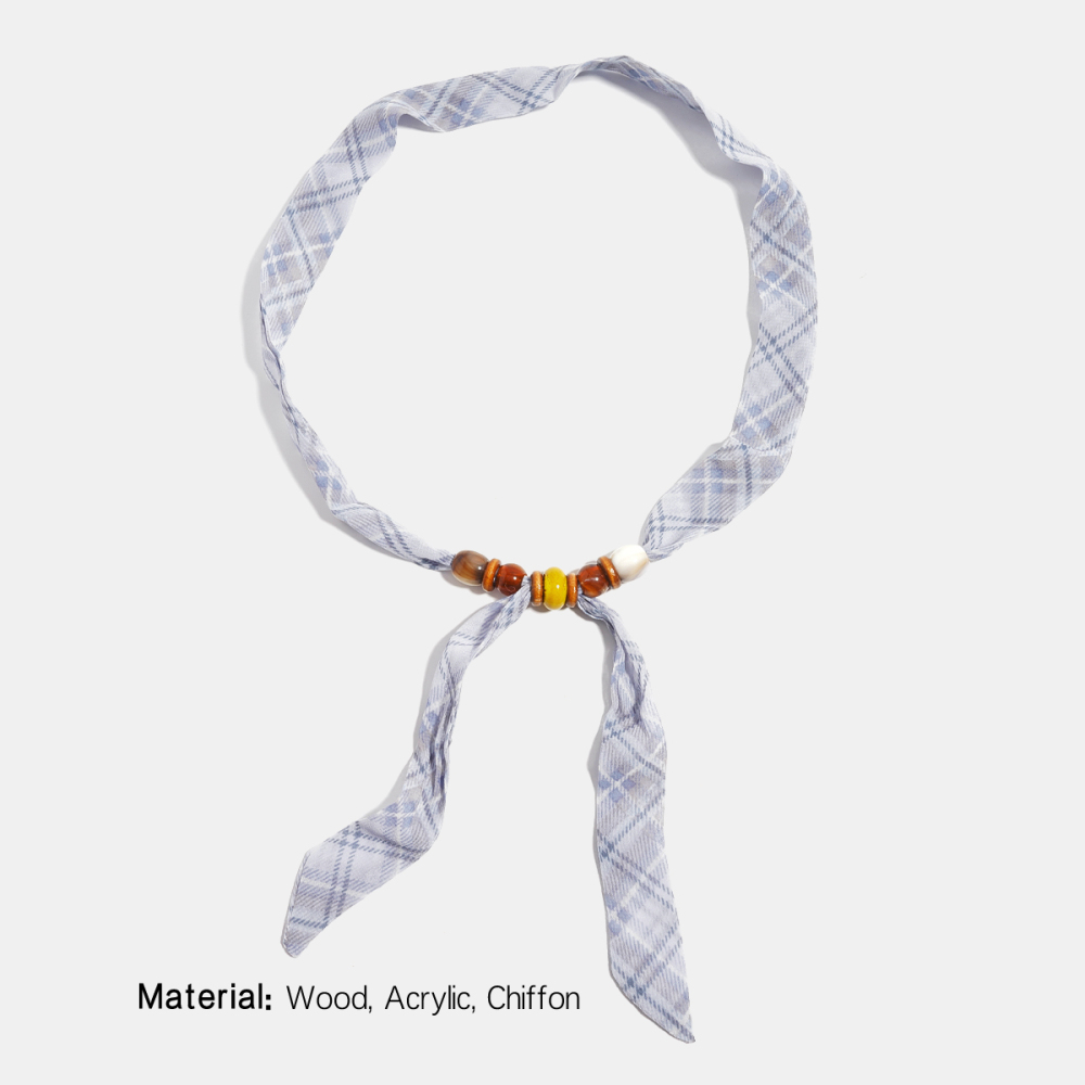 Colliers En Tissu À Perles Et Fleurs, Collection Simple Series Casual 