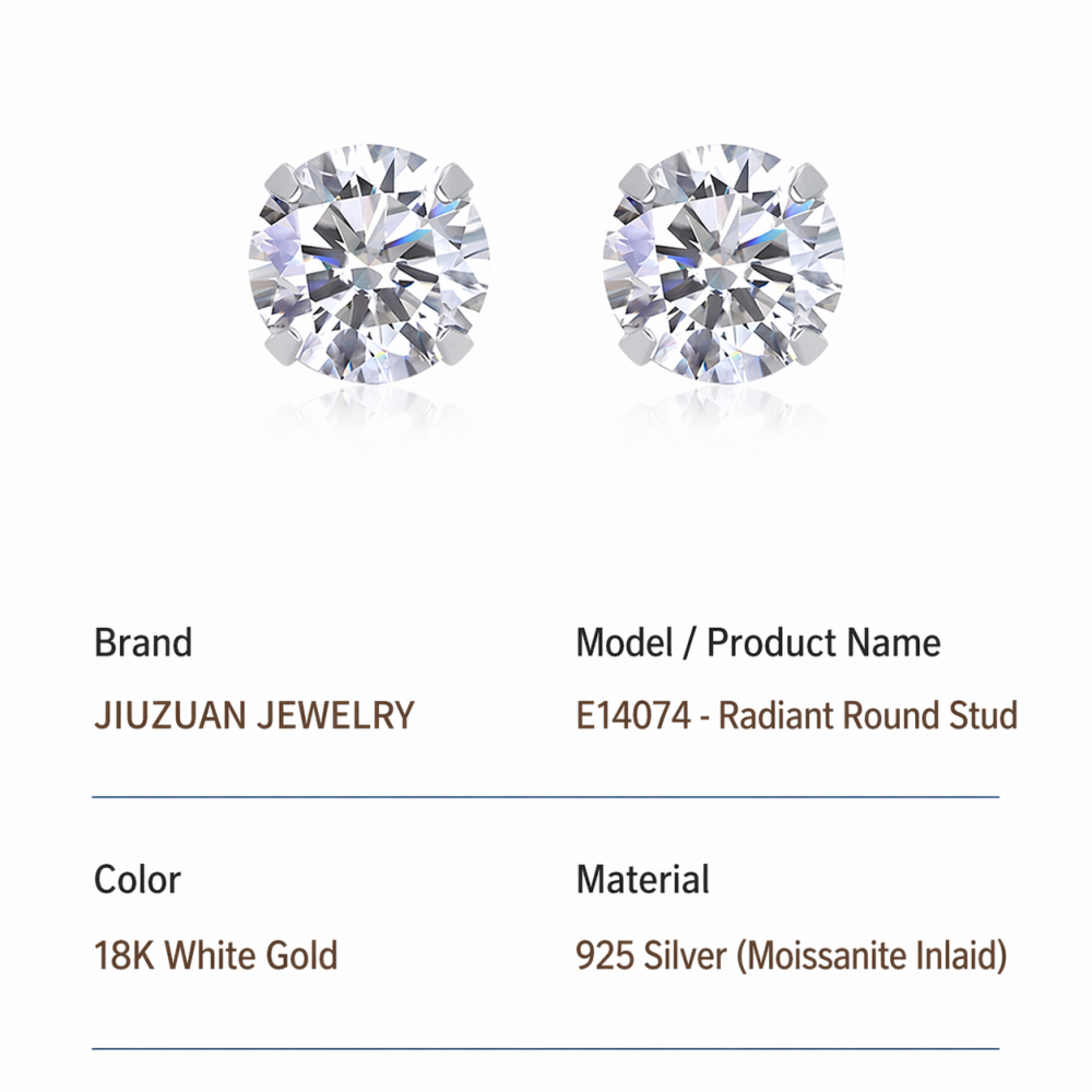 Boucles D'Oreilles Minimalistes Et Raffinées En Moissanite S925 Pour Femmes h5Image4