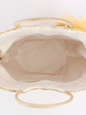 Sac Cabas Femme En Paille Tressée À Fleurs Style Vacances h5 Image4