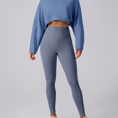 Pantalon de yoga femme simple, ample et sportif, couleur unie