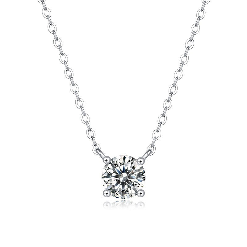 Colliers Pour Femmes En Moissanite Plaquée Platine S925, Forme Géométrique Élégante Et Luxueuse 