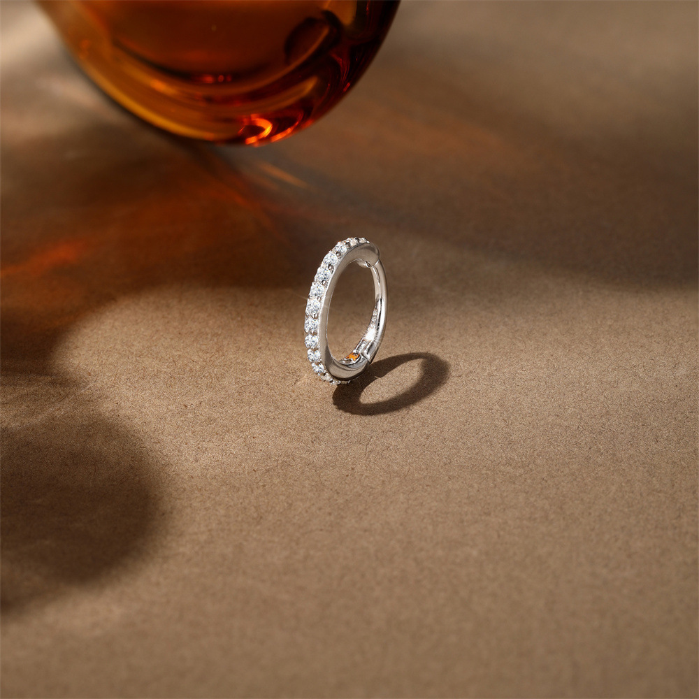 Boucles D'Oreilles Pour Femmes En Moissanite Plaquée Platine S925, Forme Goutte Simple Rétro, Cercle Et Rectangle. h5Image5