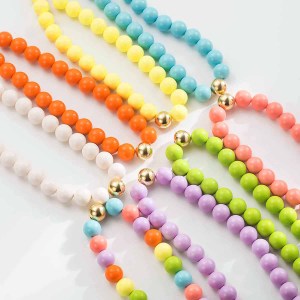 Colliers De Perles En Plastique De Couleur Assortie Pour Femmes, Collection Simple Series Sweet Beads h5 Image3