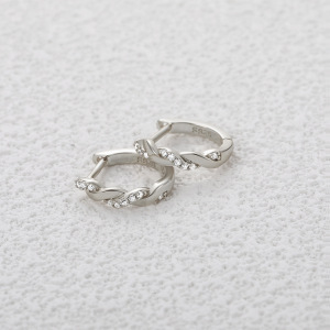 Boucles D'Oreilles Pour Femmes En Moissanite S925 Couleur Or, Élégantes Et Torsadées, Collection Classique h5 Image3
